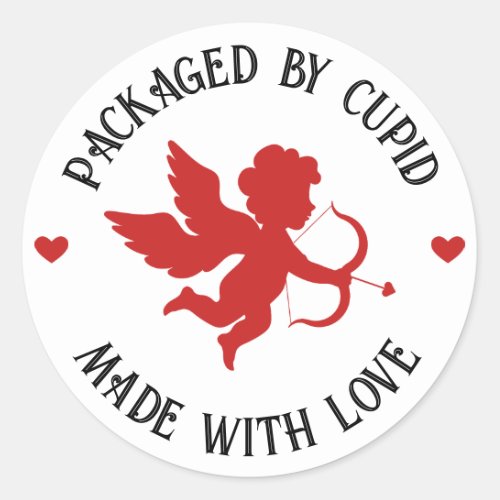 Cupid Valentine Made With Love Classic Round Sticker