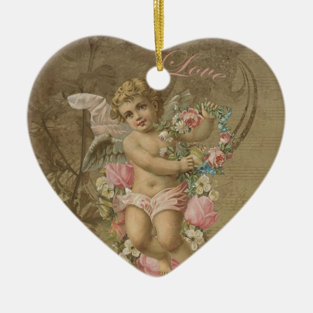 Cupid - Vintage Ceramic Ornament (Front)