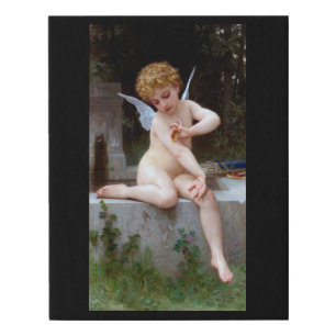 Cupid with a Butterfly, Bouguereau Faux Canvas Print