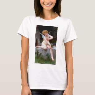 Cupid with a Butterfly, Bouguereau T-Shirt