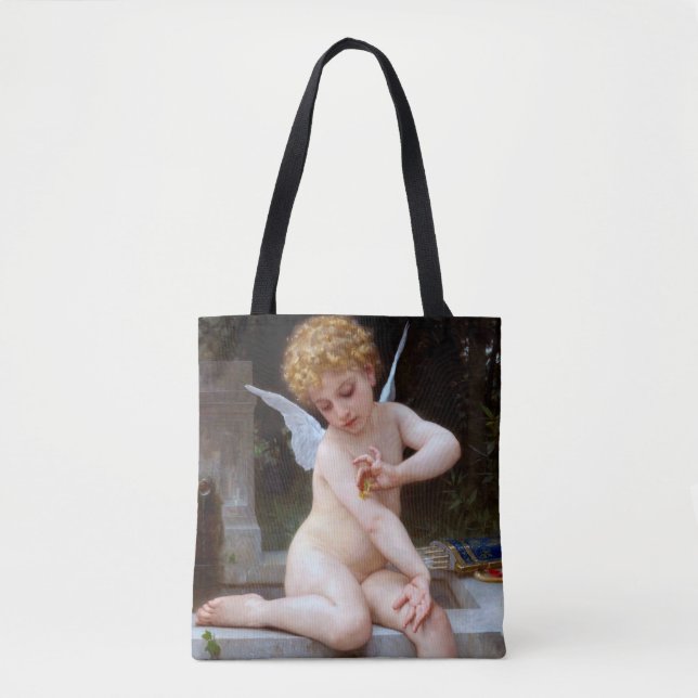 Cupid with a Butterfly, Bouguereau Tote Bag (Front)