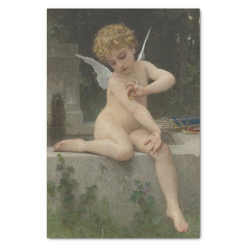 Cupid With a Butterfly by Bouguereau Tissue Paper
