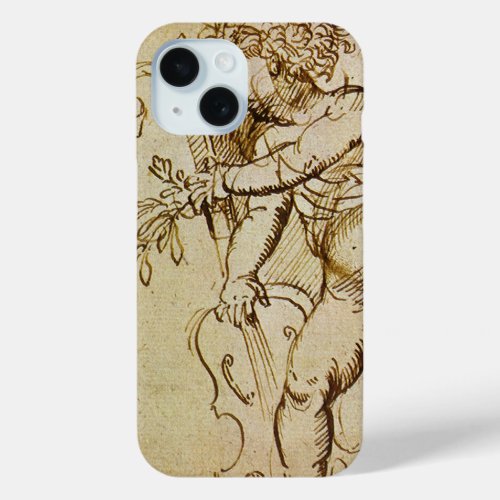 Cupid with a Violin by Domenico Campagnola iPhone 15 Case