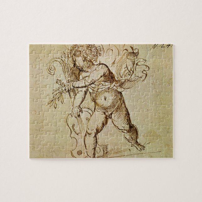 Cupid with a Violin by Domenico Campagnola Jigsaw Puzzle (Horizontal)