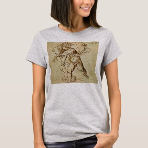 Cupid with a Violin by Domenico Campagnola T_Shirt