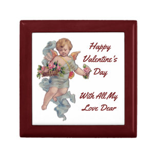 Cupid With Basket Keepsake Box