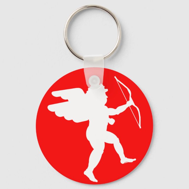 Cupid with Bow (White) - Keychain (Front)