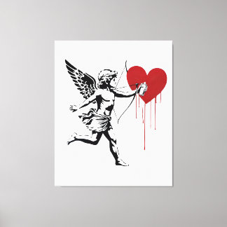Cupid With Spray Can Canvas Print