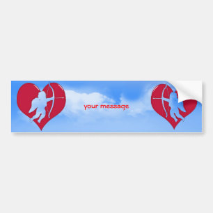 Cupid Within a Heart (Add Your Text) Bumper Sticker