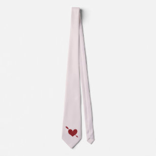 Cupid's Arrow in Heart Light Pink Neck Tie