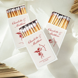 Cupid's Arrow Red Vintage Wedding Matchboxes