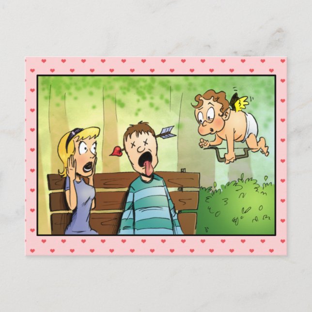 Cupid's Arrow Valentine Holiday Postcard (Front)