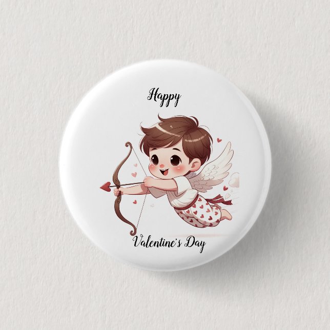 Cupid's Arrow Valentine's Day Button (Front)