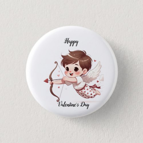 Cupids Arrow Valentines Day Button