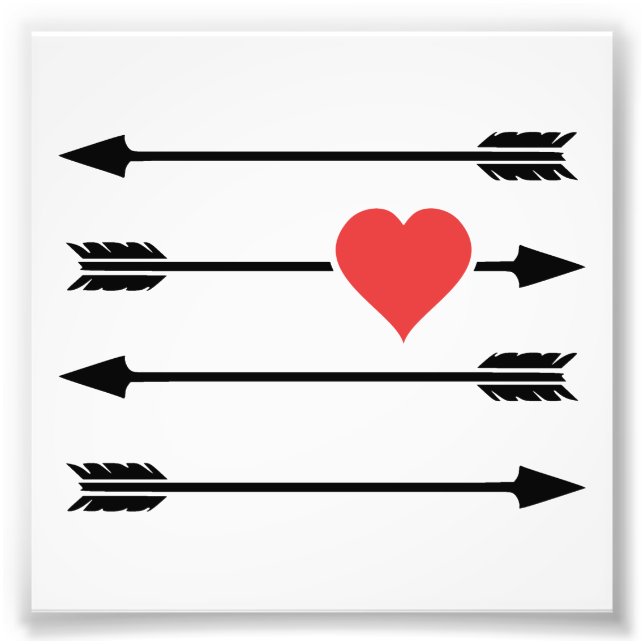 Cupid's Arrow Valentine's Day Heart Photo Print (Front)