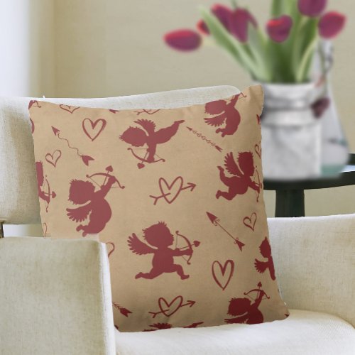 Cupids Arrows and Hearts ID630 Throw Pillow