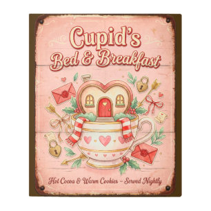 Cupid's Bed & Breakfast: Romantic Metal Wall Art 