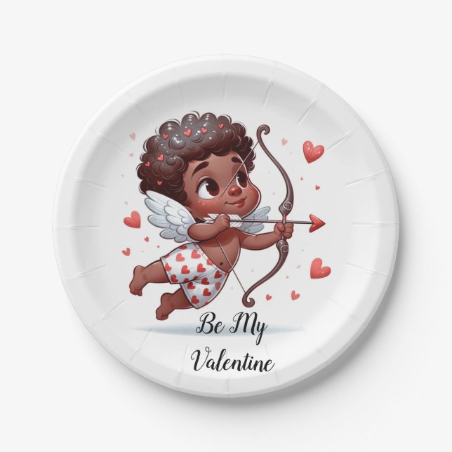 Cupid's Charm Be My Valentine  Paper Plates (Front)