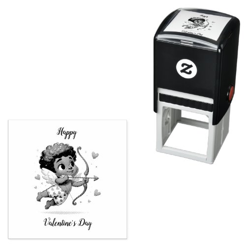 Cupids Charm Valentines  Card Self_inking Stamp