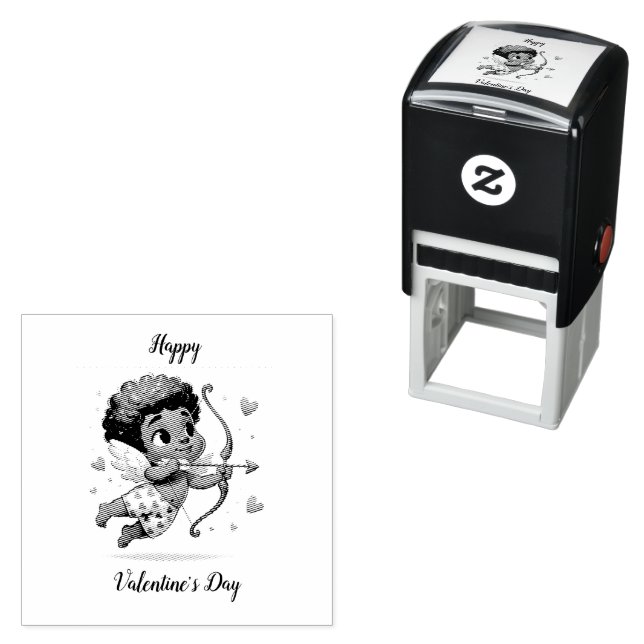 Cupid's Charm Valentine's  Card Self-inking Stamp (In Situ)