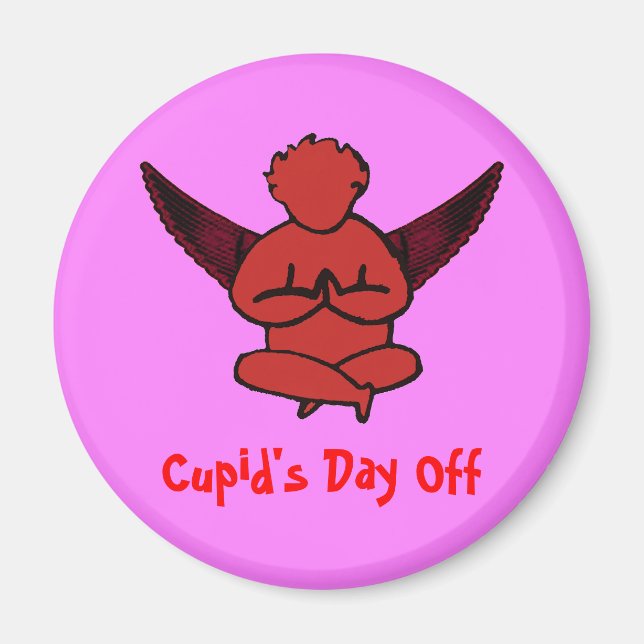 Cupid's Day Off - Valentine's Yoga Magnet (Front)