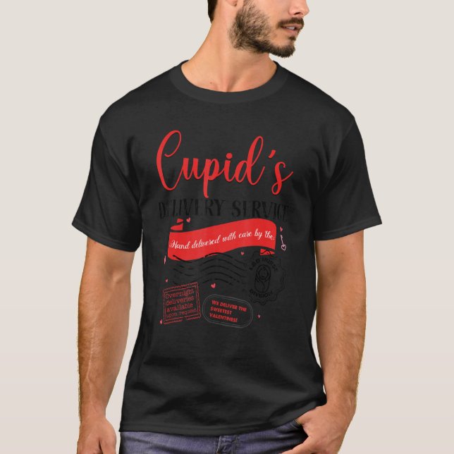 Cupid's Delivery Service Funny L&D Nurse Valentine T-Shirt (Front)