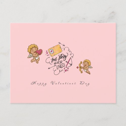Cupids Embrace Love Letter Greeting Card