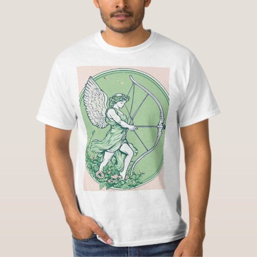 Cupids Embrace Romantic Vector Illustration in P T_Shirt