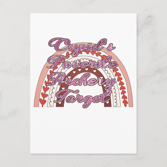 Cupid's Favorite Archery Target - Valentine's Day Postcard (Front)