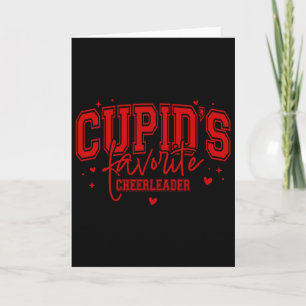 Cupid's Favorite Cheerleader Pink Valentines Cheer Card