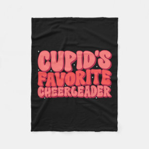 Cupids Favorite Cheerleader Valentine Day Love Che Fleece Blanket