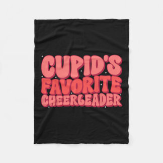 Cupids Favorite Cheerleader Valentine Day Love Che Fleece Blanket