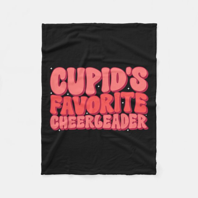 Cupids Favorite Cheerleader Valentine Day Love Che Fleece Blanket (Front)