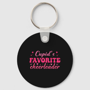 Cupids Favorite Cheerleader Valentine Day Love Che Keychain