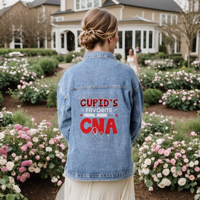 Cupid's Favorite CNA: Nursing Heroes Appreciation Denim Jacket (Wedding Back)