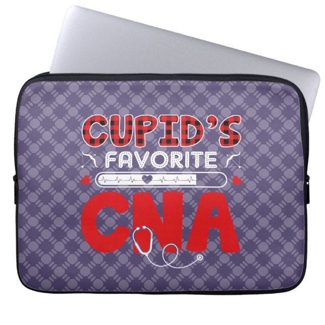 Cupid's Favorite CNA: Nursing Heroes Appreciation Laptop Sleeve (Front)