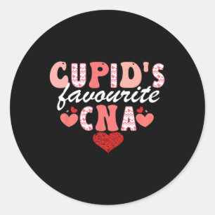 Cupid's Favorite Cna Valentine Certified Nursing I Classic Round Sticker