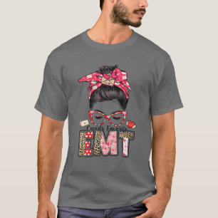 Cupid's Favorite EMT Messy Bun Nursing Valentine's T-Shirt