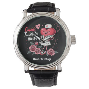 Cupid's Favorite Nurse Funny And Cute Valentine's Watch