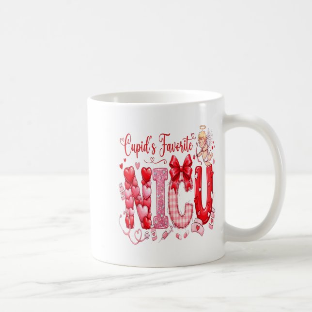 Cupids Favorite Nurse Nicu Valentines Day Shirt Nu Coffee Mug (Right)