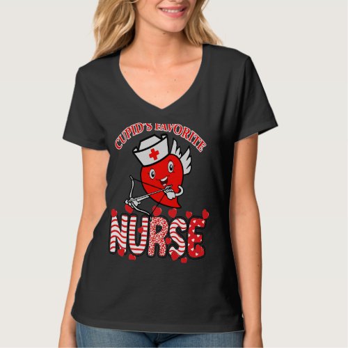 Cupids Favorite Nurse Valentines Day N Cupid Nurs T_Shirt