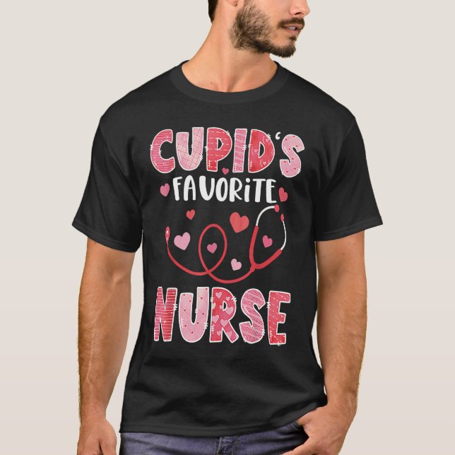 Cupid's Favorite Nurse Valentine's Day T-Shirt (Front)