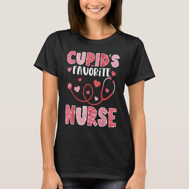 Cupid's Favorite Nurse Valentine's Day T-Shirt (Front)