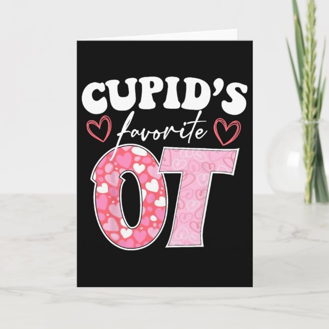 Cupid's Favorite Ot Happy Valentine Apparel  Card (Front)