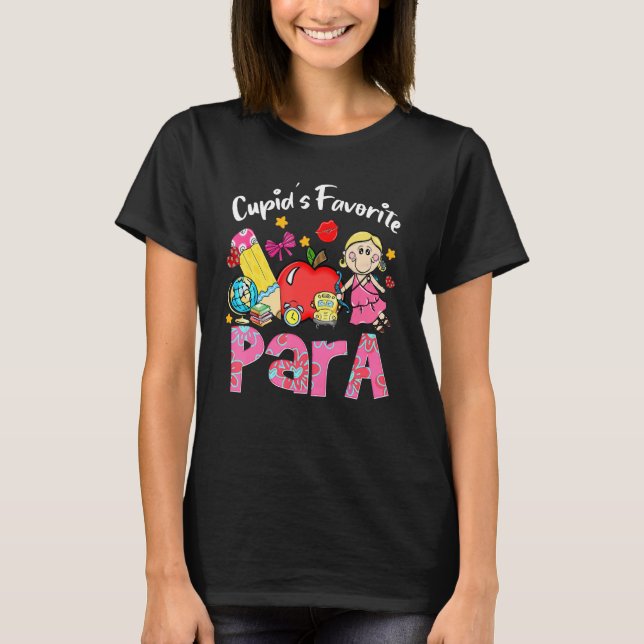 Cupid's Favorite Para Apple Cute Cupid Valentine's T-Shirt (Front)