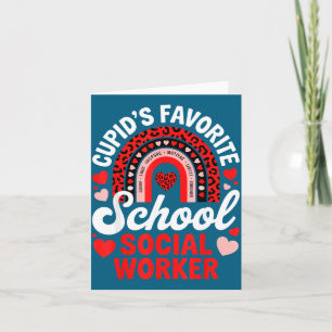 Cupid's favorite school social worker valentine's card