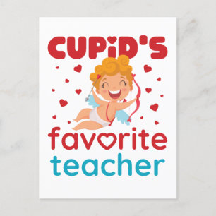 Cupid's Favorite Teacher Cute Valentine's Day Postcard