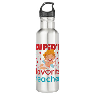 Cupid's Favorite Teacher Cute Valentine's Day Stainless Steel Water Bottle