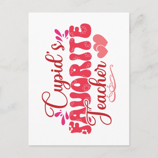 Cupid's Favorite Teacher  Postcard (Front)