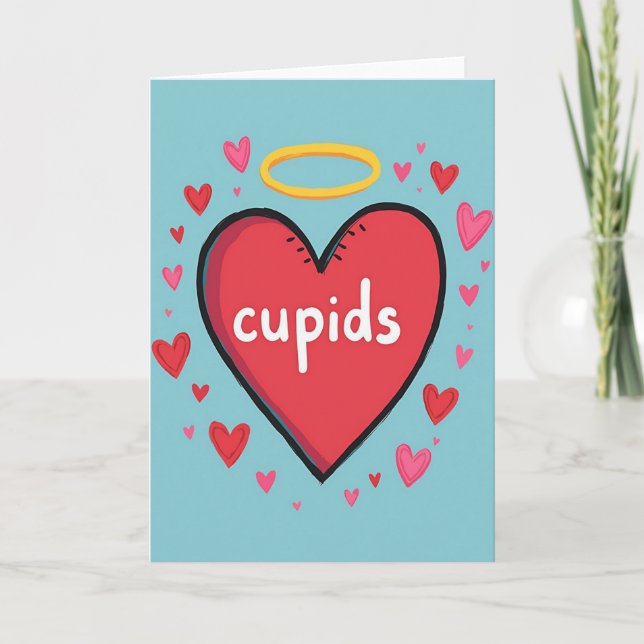 Cupids Heart Romantic Love Card (Front)